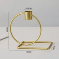 Nordic minimalist gold candle holder with circular frame and dimensions in matte finish - Round / Gold