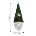 Christmas gnome wine bottle cover with green knit hat and snowflake embroidery 34cm height - Plush Snowflake Cover-Green