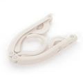 Portable folding plastic travel clothes hanger in cream white color, fully folded state - OPP Bag / Nordic Beige
