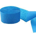 Blue crepe paper roll for party decorations and DIY crafts, 4.5cm x 25m size - Sky Blue