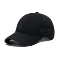 Klassische schwarze Baseballkappe aus gewaschener Baumwolle mit Sechs-Panel-Design - M (56-58cm) / Schwarz