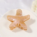 Pearlescent pink starfish hair claw clip with marble texture and glitter accents - Coral Orange (C17-3-4)