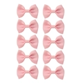 Set of 10 light pink grosgrain ribbon swallowtail bow hair clips for baby girls - Set / Pink
