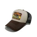 Dettaglio del cappellino trucker vintage motocross team con ricamo station - M (56-58cm) / Beige