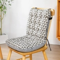 Cuscino per sedia geometrico grigio e bianco con schienale su sedia di legno - Edizione Standard [33*42*45cm] / Triangolo Grigio
