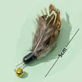 Cat teaser wand attachment No. 9 featuring natural feathers and a golden bell - No. 9 Insect Replacement Head