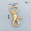 Japanese brass swivel lobster clasp with 15mm inner D-ring for DIY leather hardware - Flat Base 15*49mm