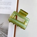 Minimalist square cellulose acetate hair claw clip with green and brown stripes - 5.2cm / Water Ripple Green