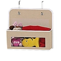 Beige hanging fabric storage organizer with clear window for baby nursery and toys - 1 Tier / Beige