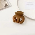 Matte brown shark hair claw clip in a minimalist semi-circular design for high ponytail - 17# Matte Coffee (5cm)