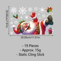 Christmas static window stickers with Santa, snowflakes and gifts, 30x20cm size - Santa Claus