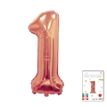 40-inch rose gold number 1 aluminum foil balloon with original retail paper packaging - 40-inch Rose Gold 1 With Paper Card