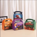 Set di quattro scatole regalo colorate per Halloween in carta con manici e decori a tema - Scatole miste per feste di Halloween