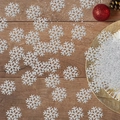 Sparkling silver snowflake confetti scattered on a wooden table with festive decor - Silver Glitter Small Snowflake (ai-100 Pcs/Pack)