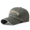 Cappellino da baseball vintage grigio scuro in cotone lavato con ricamo Angeless - Regolabile / Verde Scuro