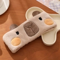 Cute beige plush Capybara headband with soft yellow cheeks and brown ears for skincare - 8*24cm / Brown