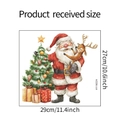 Detaillierte Weihnachtsaufkleber mit Weihnachtsmann, Hirsch und Baum inklusive Größenangaben - 27*29CM