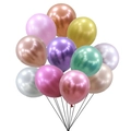 Glossy 10-inch metallic latex balloons in assorted colors for party event decorations - Mixed Metallic