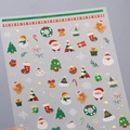 Autocollants de Noël argentés pour ongles avec motifs Père Noël et flocons de neige - M-763 Dorure à l'Or Colorée