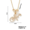 Gold letter K pendant necklace with butterfly design and white cubic zirconia stones - Butterfly Letter H Pendant Style (N00203J-H--H)