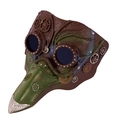 Maschera da medico della peste steampunk verde e marrone con ingranaggi per cosplay - Taglia unica / Verde
