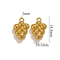 Polished gold grape shaped stainless steel charm pendant for DIY jewelry making - Grape Bunch 554 / Gold