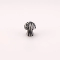 Mushroom-shaped ornament crafted from white stone with natural black marble texture - Black Network Stone / 15*20mm