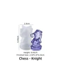 Translucent silicone mold for chess knight with a purple resin finished piece - Chess-Knight