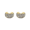 Boucles d'oreilles ear cuffs dorées avec pavé de zircons brillants au style minimaliste - JQH0250-Style Pavé Complet / Doré