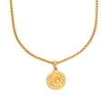 Collar vintage con colgante de sol chapado en oro de 18K y cadena de eslabones box - Dorado