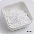 Macro shot of 3mm white glass seed beads in a white square container for DIY jewelry - 10g Approx 288 Pcs / KK03 Pure White