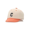 Linda gorra de béisbol para bebé en beige y naranja con un parche de la letra C azul marino - Aprox. 46CM / Naranja
