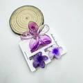 Three-piece purple gradient frangipani flower hair claw clip set with acrylic finish - Transparent Gradient Purple Set (including Cards)