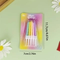 Detailed size view of five spiral birthday candles with 11.7cm and 7cm measurements - Colorful Spiral Candle