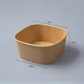 Square 1400ml kraft paper food container for takeout and salads with dimensions 17x7.6cm - No Lid / 1400ml Natural Square Box