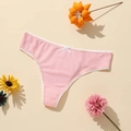 String en polyester rose respirant pour femme avec texture côtelée et détail de nœud - S / Rose