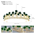 Tiara da sposa dorata con rose verdi, perle e strass per accessori da sposa - Verde