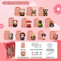 Pink 12 Zodiac DIY silicone mold set with plaster powder, paint and brushes kits - Pink Set with Pigments and Plaster
