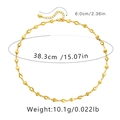 Detailed size parameters of gold heart and oval link necklace with Love engraving - KN0068/Love Heart Chain