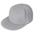 Gorra hip-hop elástica gris claro con agujeros de ventilación láser y visera plana firme - Elástico 57-58 / Gris claro
