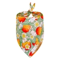 Cute cartoon pet bandana with rabbit and orange print and Hand Made leather label - M / Rabbit with Star