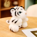 Süßer weißer Tiger-Plüschtier-Anhänger mit realistischen Streifen und weichem Fell - 13cm / Weiß