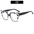 Quadratische Blaulichtfilter-Brille mit schwarz-weiß gestreiftem Rahmen Modell C2 - C2-Schwarzer Rahmen (Schwarz und Weiß Gestreift)