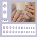 Uñas postizas cortas cuadradas en color lila claro con acabado crema brillante - Uñas Cuadradas Morado Taro CF038 (Tipo Pegamento)