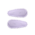 Nahaufnahme helllilane Stoff-Haarspangen mit Wellenrand und 3D-Punkten für Kinder-Haarschmuck - Hellviolette 3D-Punkte (8)