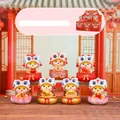 Coffret de figurines de danse du lion avec pièces d'or et socle lotus en boîte surprise - -393 Le Cheval Divin Apporte La Richesse De Toutes Les Directions (ensemble 6) / Coffret Complet