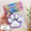 Lila Katzenpfote Squishy Spielzeug, 15x14x3cm Antistress-Spielzeug mit weißen Tatzen - Riesige Katzenpfote Lila