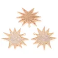 Copper micro-pave zircon North Star pendant with honeycomb back and golden finish - K49-A Rose Gold Star 1Pc
