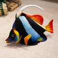 Plush tropical Moorish Idol fish toy with vibrant black, blue, and yellow patterns - Moorish Idol / 36CM