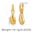 Detailed view of teardrop drop earrings with precise dimensions 3.8cm in shiny gold finish - Long Teardrop Pendant (KE0837) / Gold